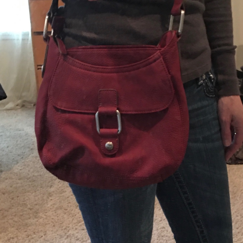 Burgundy crossbody purse
